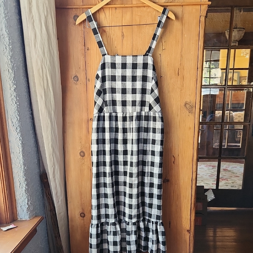 Orange Creek Black and White Plaid Dress